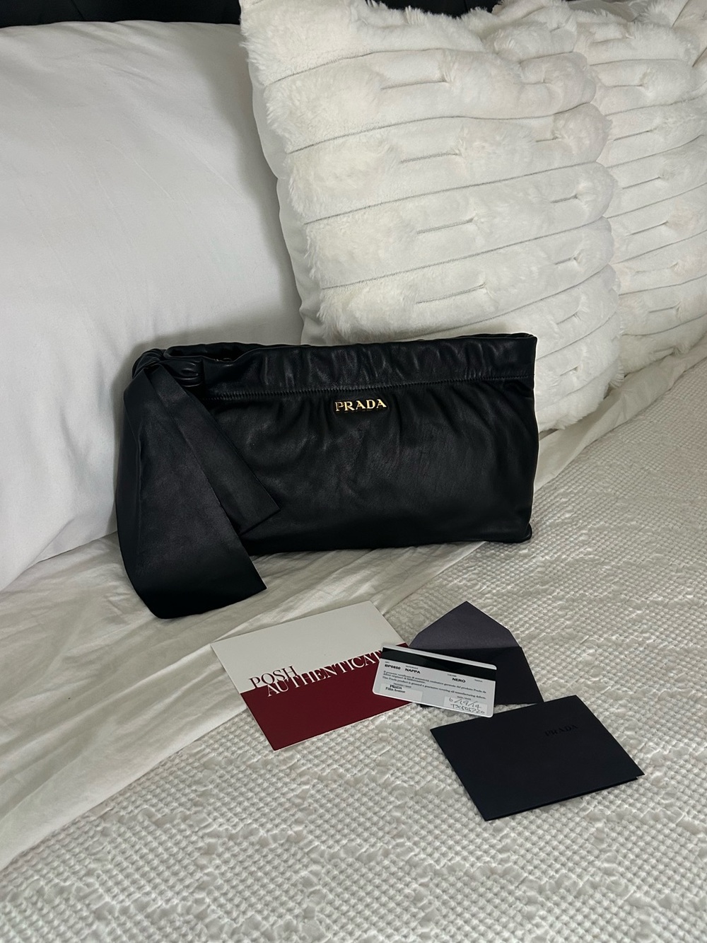 Prada Nappa Antique Bow Clutch - Picture 3 of 9